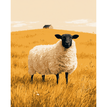 Schapen in gouden velden - Schilder Op Nummers