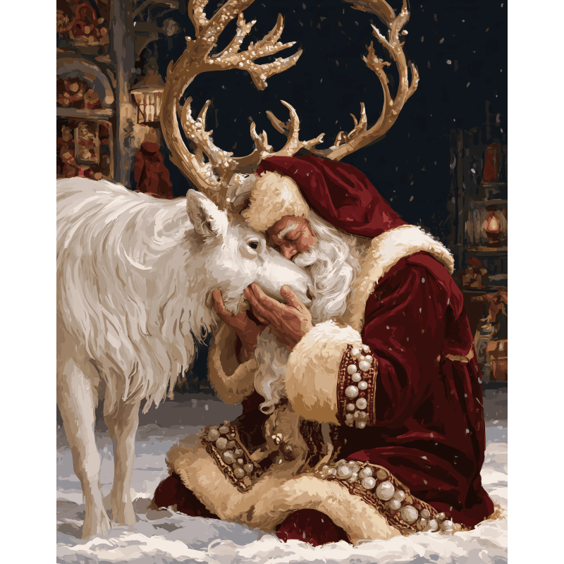 Kerstman rendierzoenen