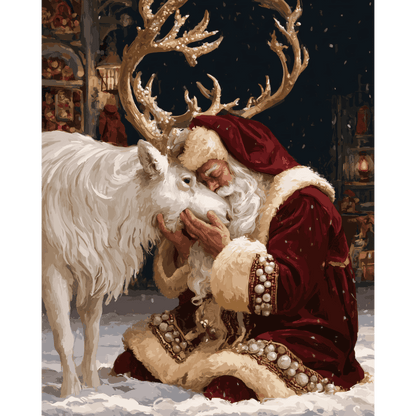 Kerstman rendierzoenen