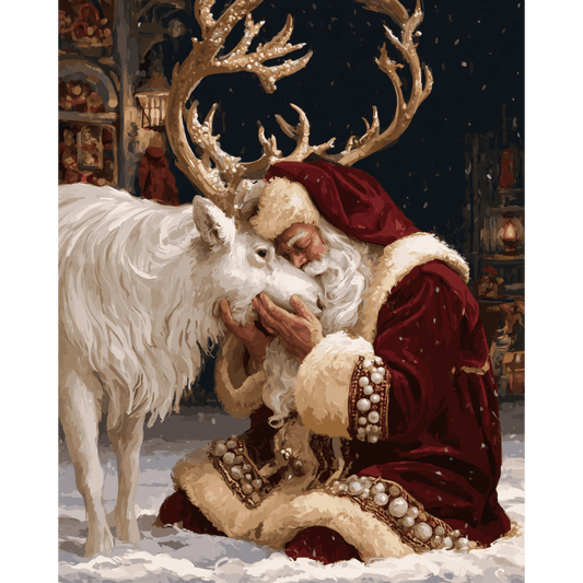 Kerstman rendierzoenen