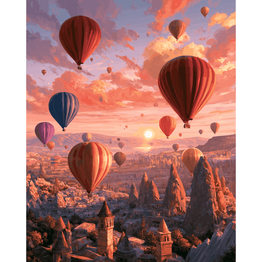 Ballonnen boven Cappadocië - Schilder Op Nummers