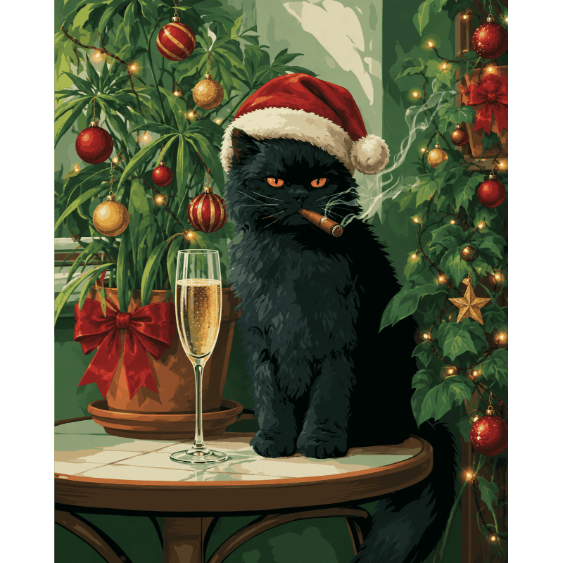 Brutale kerstkat - Schilder Op Nummers