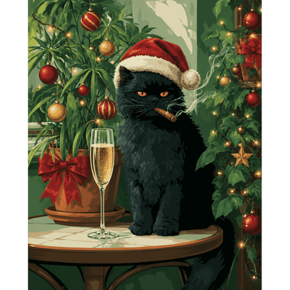 Brutale kerstkat - Schilder Op Nummers