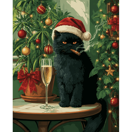 Brutale kerstkat - Schilder Op Nummers