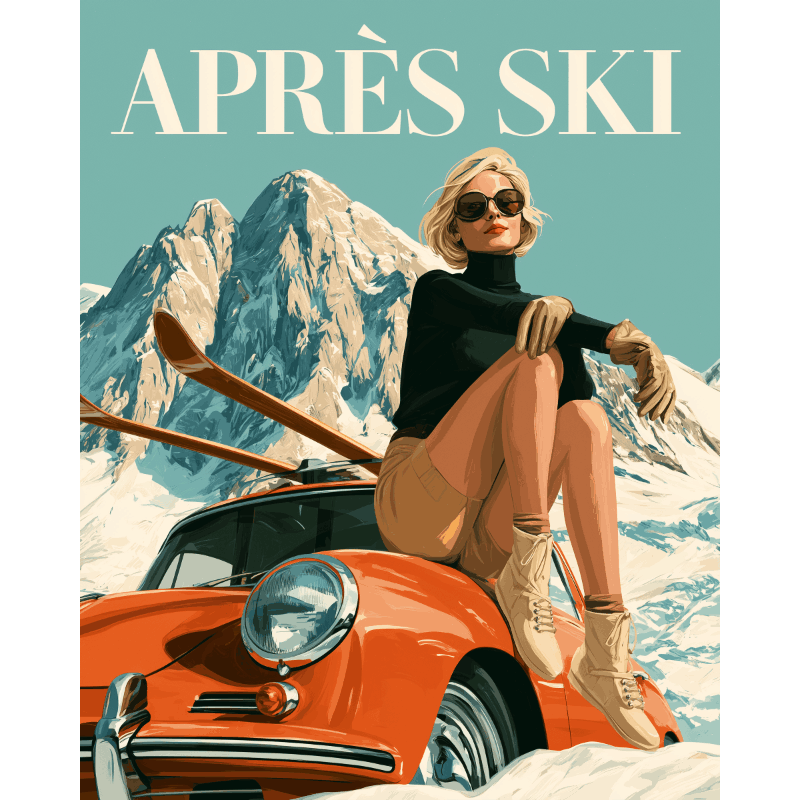 Vintage ski chic - Schilder Op Nummers