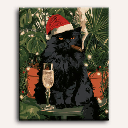 Sigaar & champagne kat