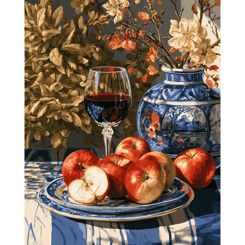 Appels & blauw porselein