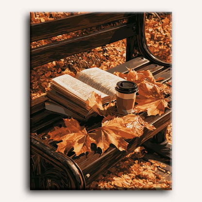 Een bank in de herfst