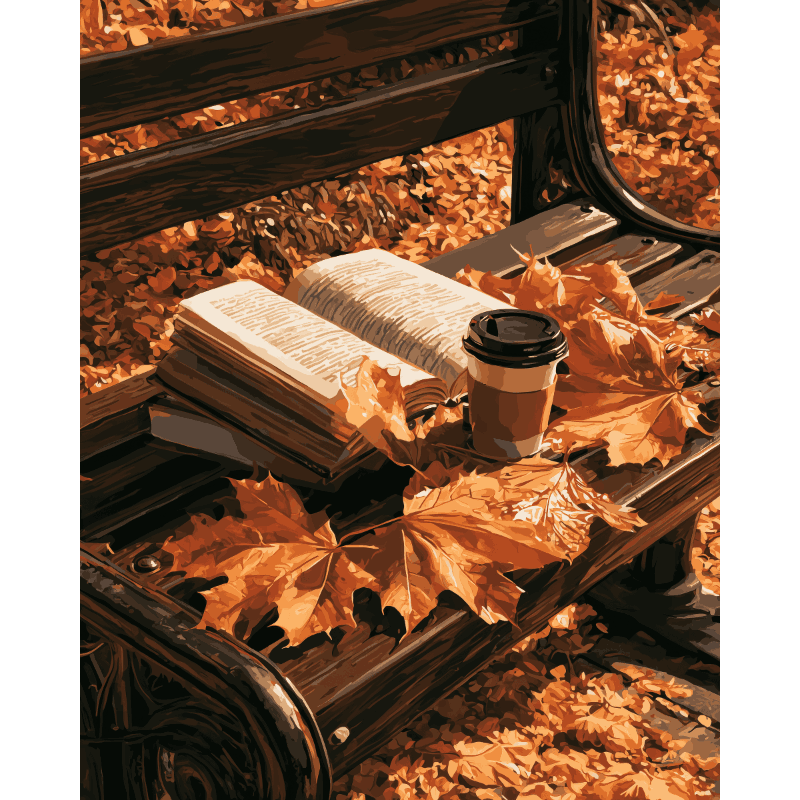 Een bank in de herfst