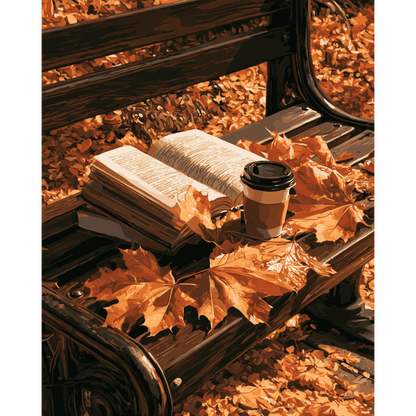 Een bank in de herfst