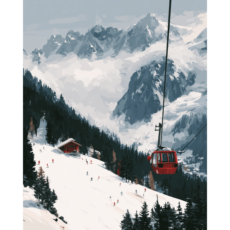 Gondola over de pistes