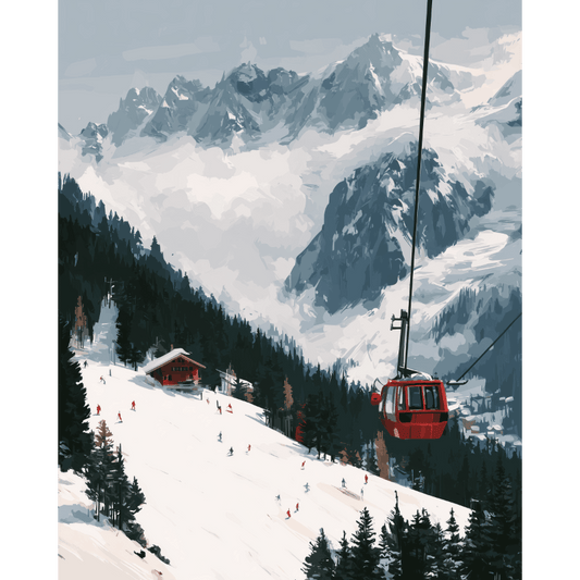 Gondola over de pistes