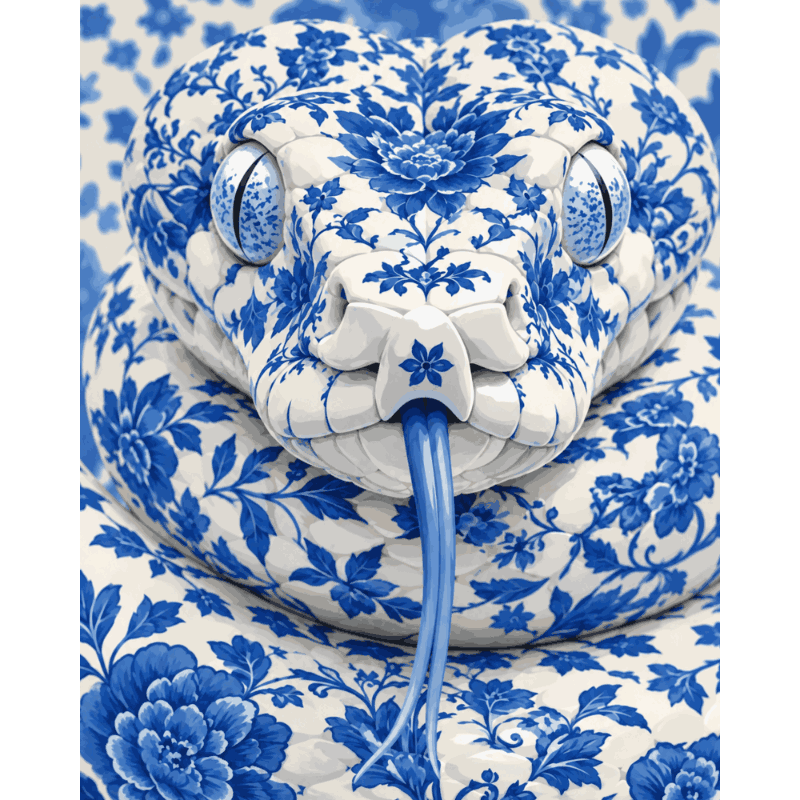Blauwe china slang