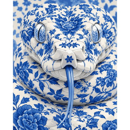 Blauwe china slang