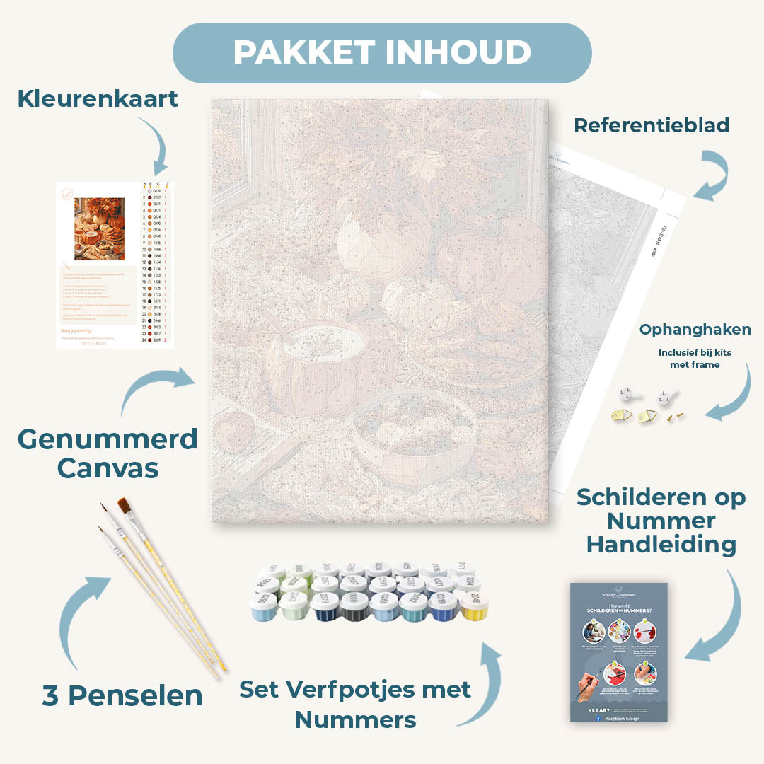 Gezellige pompoen vensterbank