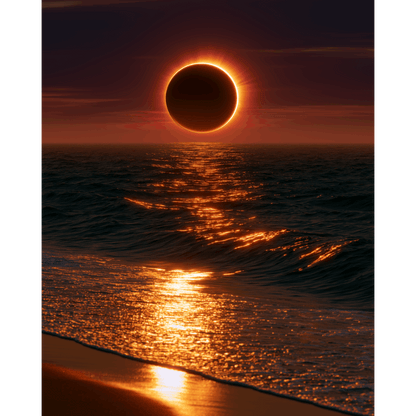 Eclips boven de zee