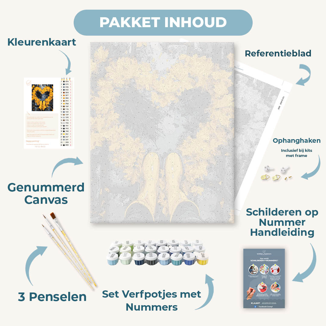 Hart van gevallen bladeren
