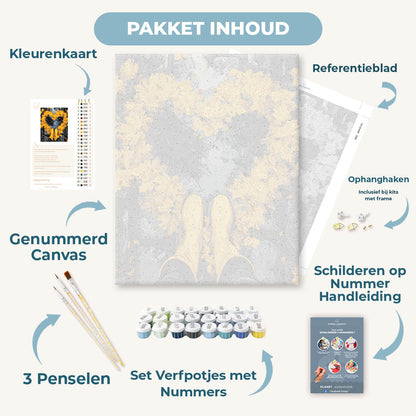 Hart van gevallen bladeren