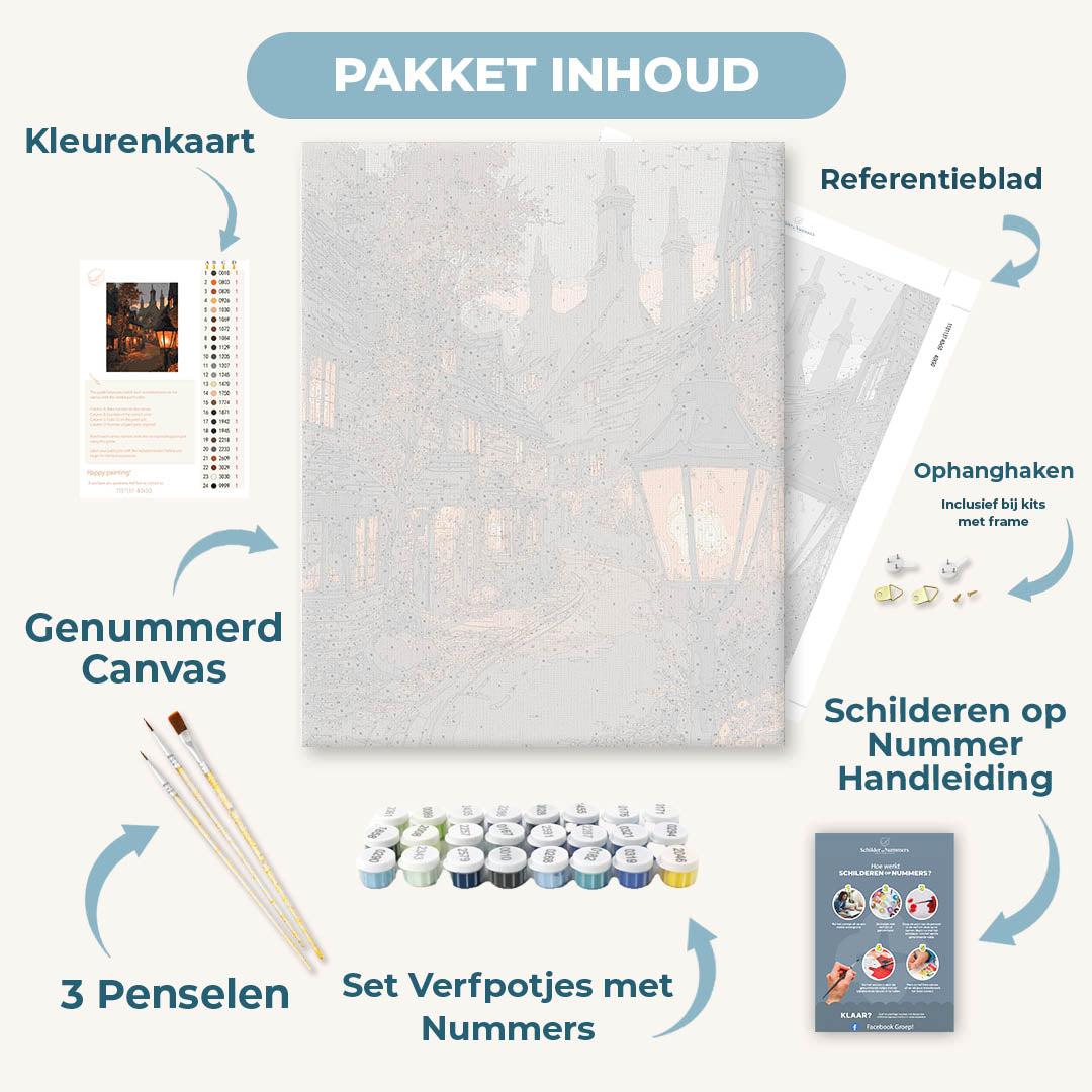 Lantaarnverlicht dorp
