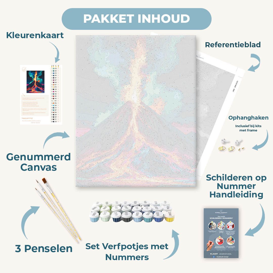 Neon vulkaan explosie