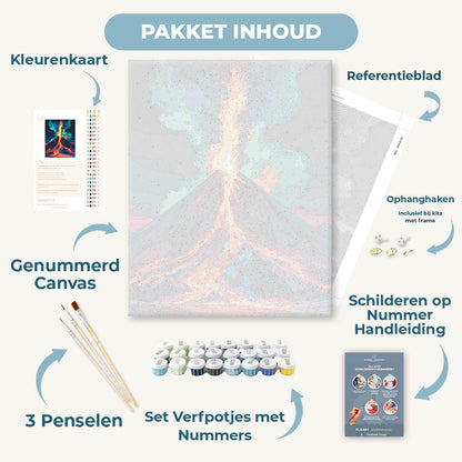 Neon vulkaan explosie