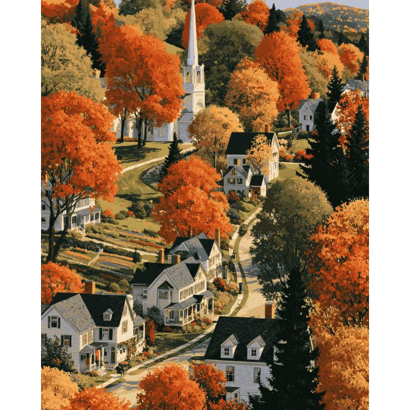 New England herfststadje
