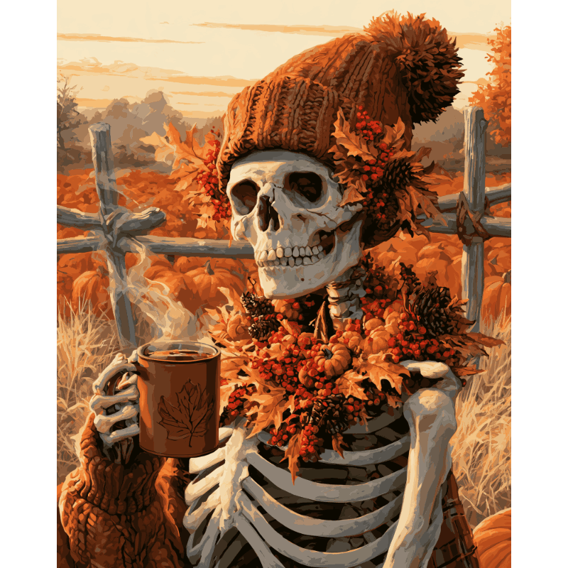 Skelet herfst koffie