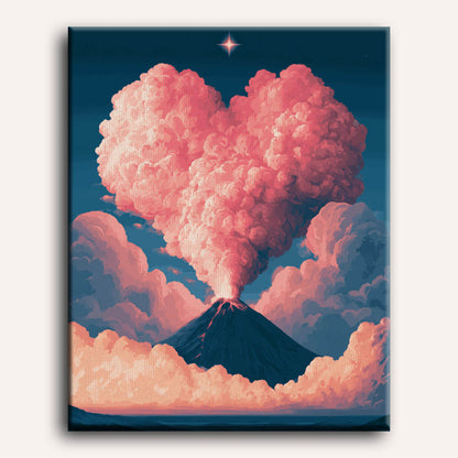 Vulkaan hart wolk