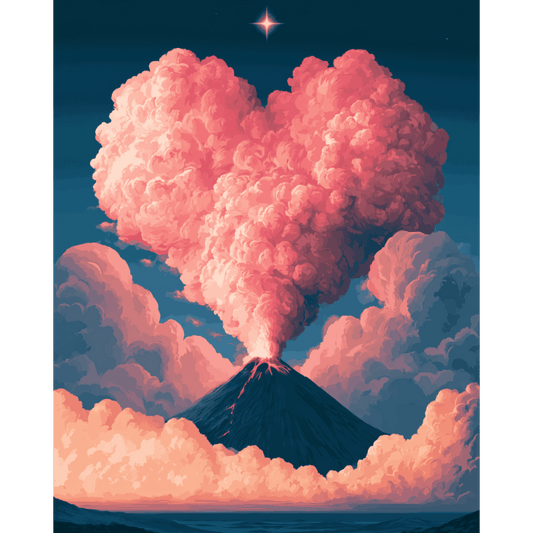 Vulkaan hart wolk