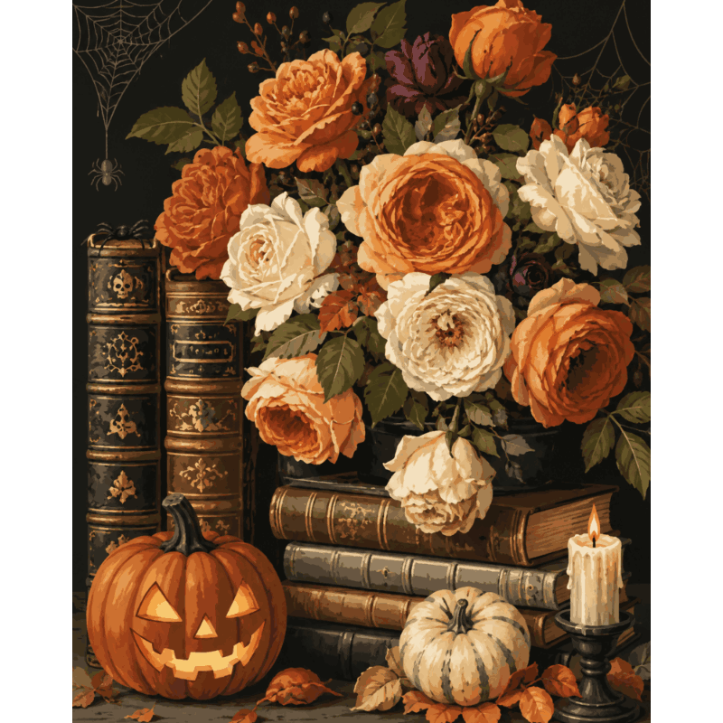 Herfst rozenboeket - Schilder Op Nummers