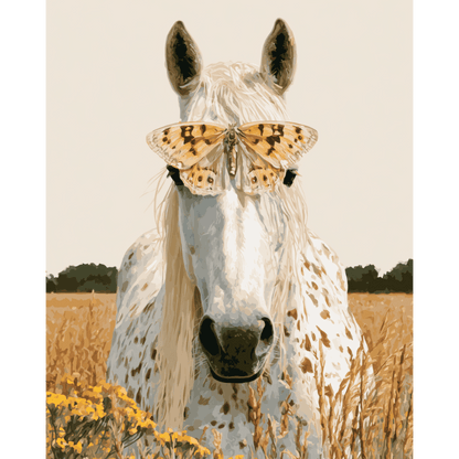 Vlinder paardenportret - Schilder Op Nummers