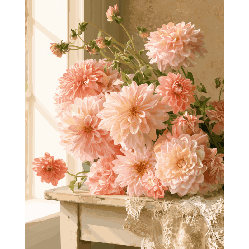 Dahlia vensterbank - Schilder Op Nummers