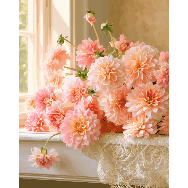 Dahlia in het licht - Schilder Op Nummers