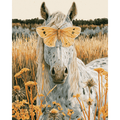 Paard in de wilde bloemen - Schilder Op Nummers