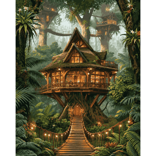 Jungle boomhut - Schilder Op Nummers