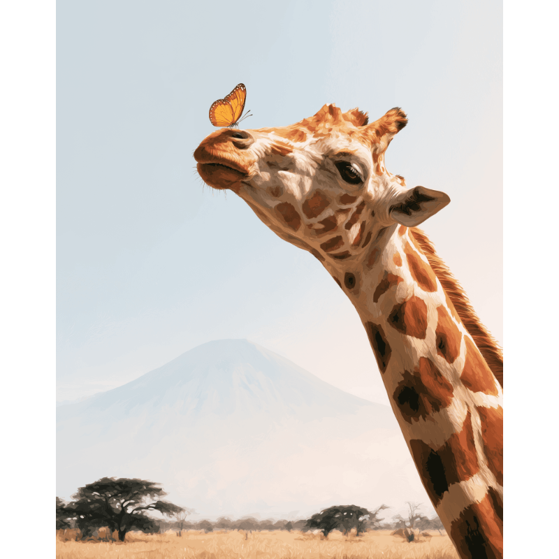 Kilimanjaro giraf - Schilder Op Nummers