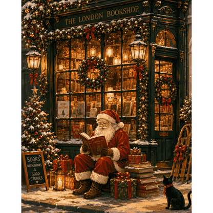 Londense boekenwinkel Kerstman - Schilder Op Nummers