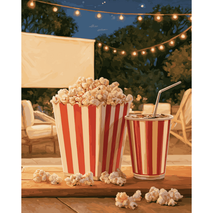 Patio popcorn avond - Schilder Op Nummers