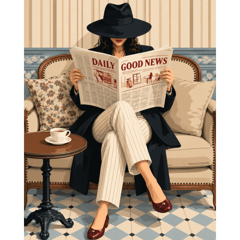 Goed nieuws lezen - Schilder Op Nummers