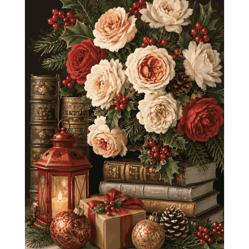 Rozen & oude boeken - Schilder Op Nummers