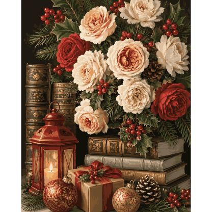 Rozen & oude boeken - Schilder Op Nummers
