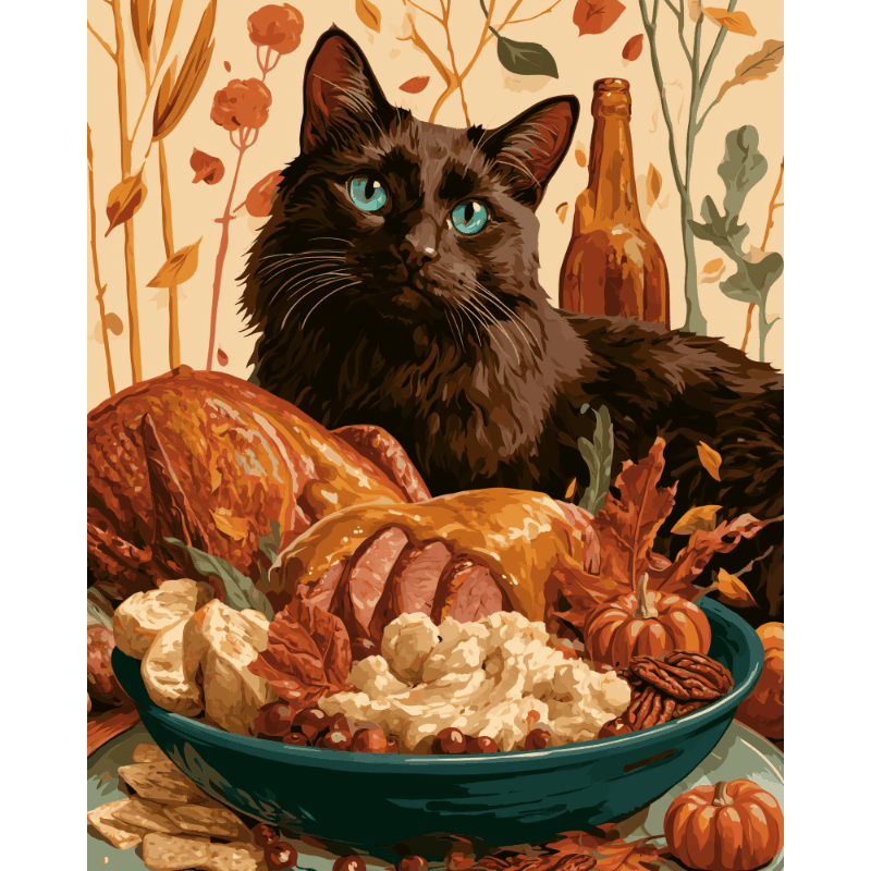 Thanksgiving kat - Schilder Op Nummers