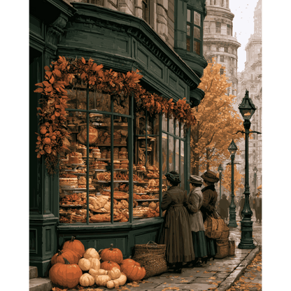 Vintage bakkerij straat - Schilder Op Nummers