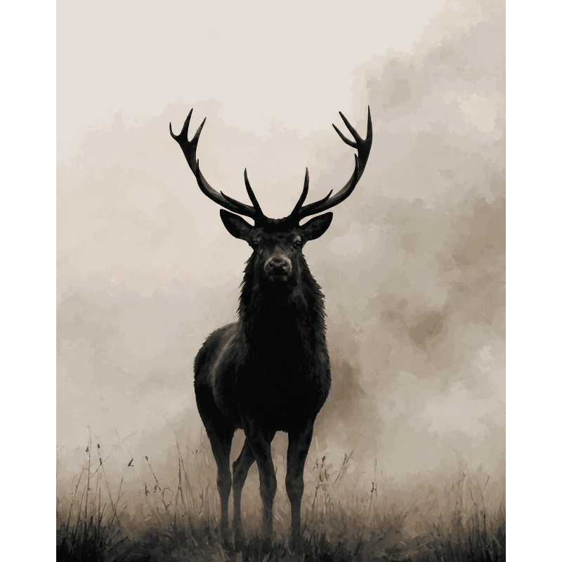 Hert in de mist - Schilder Op Nummers