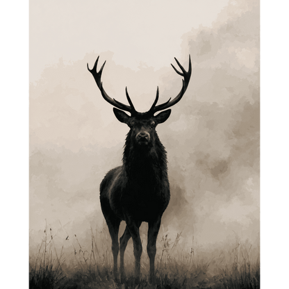 Hert in de mist - Schilder Op Nummers