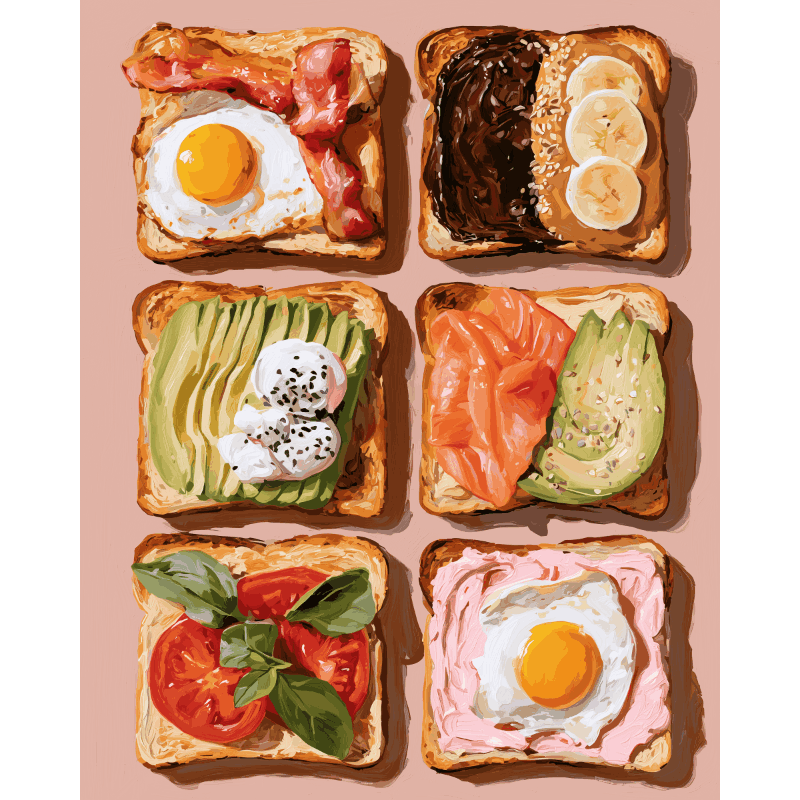 Toast op zes manieren - Schilder Op Nummers