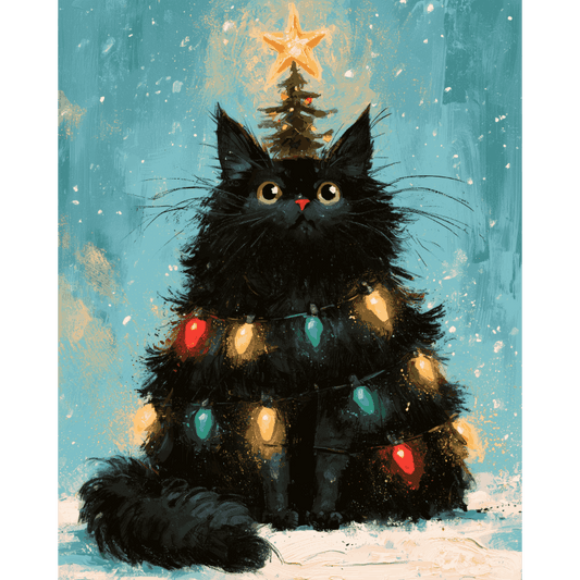 Kitten kerstboom - Schilder Op Nummers