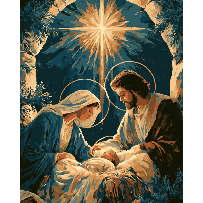 Ster van de kerststal - Schilder Op Nummers