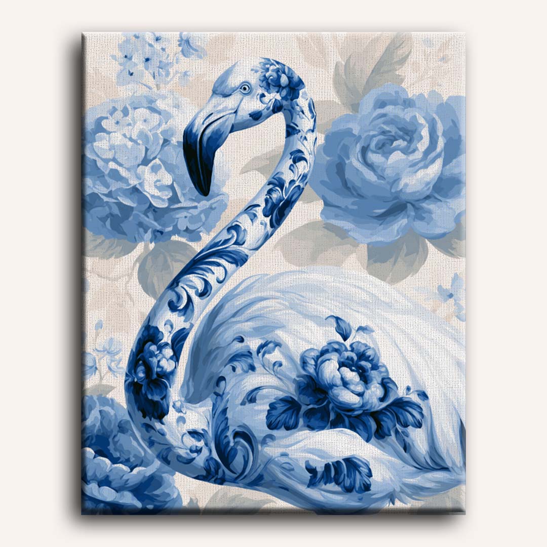 Porselein flamingo & hortensia