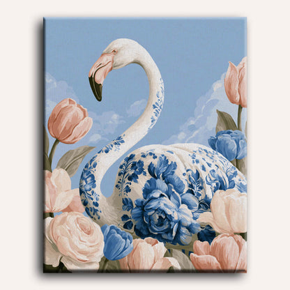 Flamingo tussen tulpen